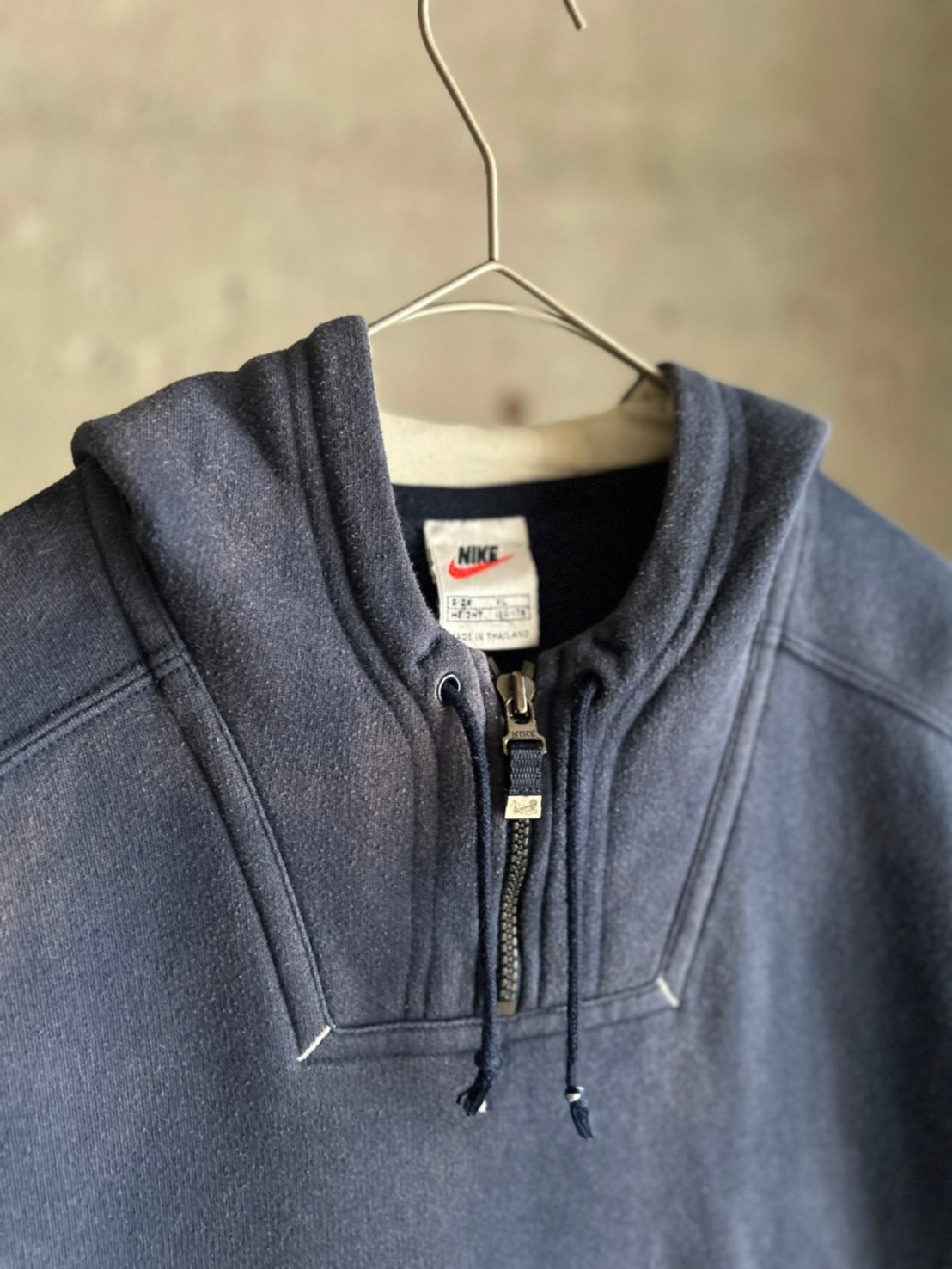 希少ロゴ☆90s ナイキ ２連 刺繍ロゴ ハーフジップ スウェット 短丈 XL 90s Nike half zip sweat hoodie | sui & shara