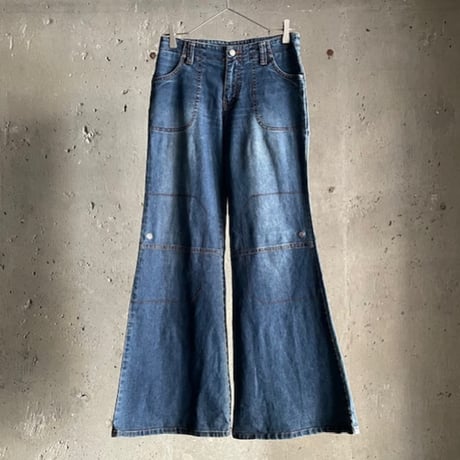 90s〜 baker type wide flare denim pants