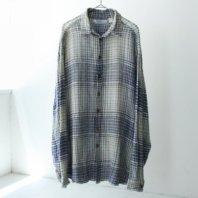 2000年代 チェックシャツ（00s plaid pattern over sized shirt）
