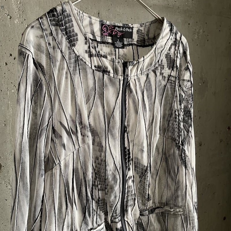 ジャケット・アウター Stitch Design No Collar Jacket see-through stitch design no collar jacket | su