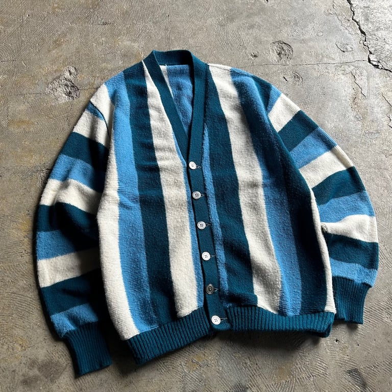 60s~ stripe acryl knit cardigan