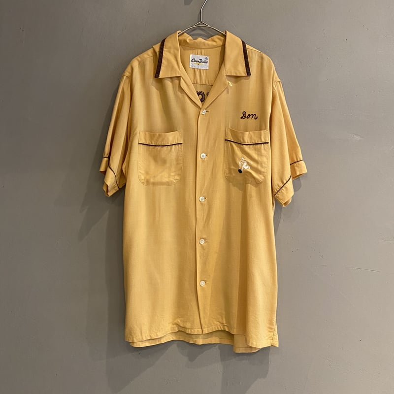 50s~60s crown prince rayon bowling shirt | sui