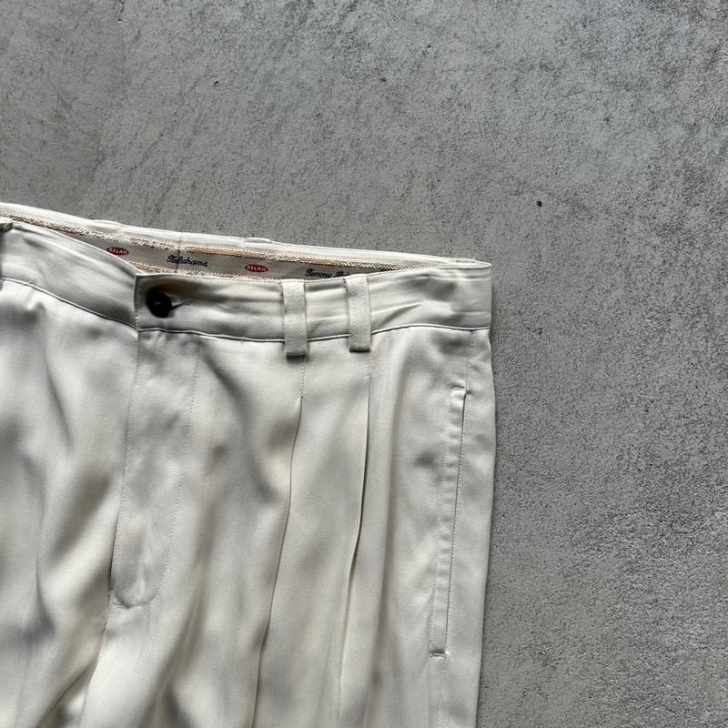 90s  Bahanma RELAX 2タック シルク スラックス 90s Tommy Bahama 2tuck silk slacks | sui & shara
