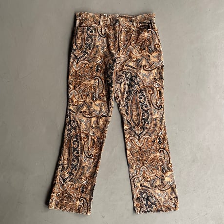 90s〜 paisley pattern velours pants