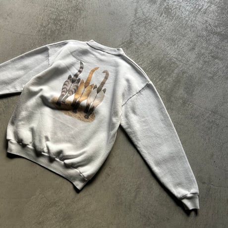 90s Cat print sweat  shirt