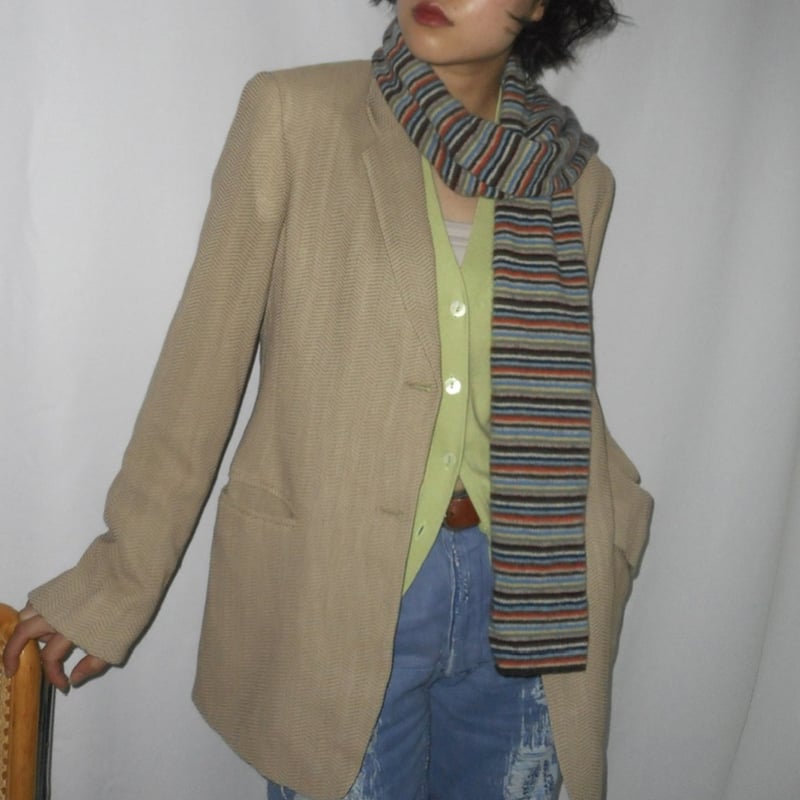 ワンアパ / mohair mulch border muffler ワンアパ / mohair mulch border muffler BUGPACK Mondo Muffler