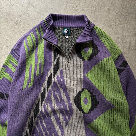 T&C surf designs hawaii half zip design knit