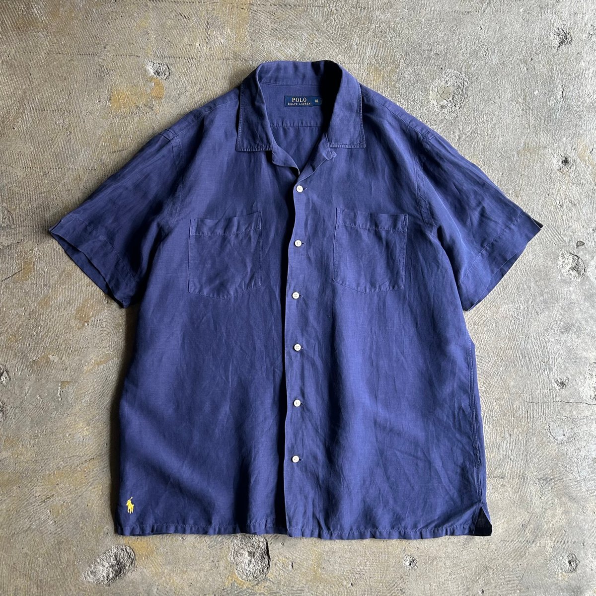 トップス Ralph Lauren open collar shirts Polo Ralph Lauren linen/silk open collar shirt