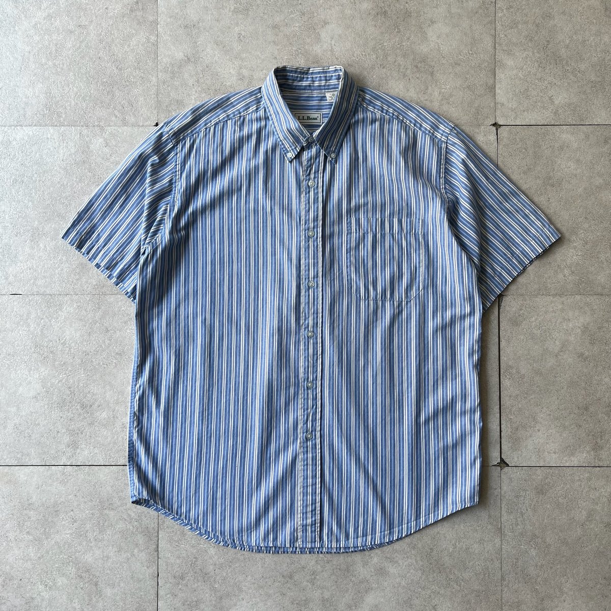 【vintage】エルエルビーン 古着 メンズ 80s シャツ ストライプ レア 80年代 USA製 L.L.Bean エルエルビーン 長袖 ストライプシャツ