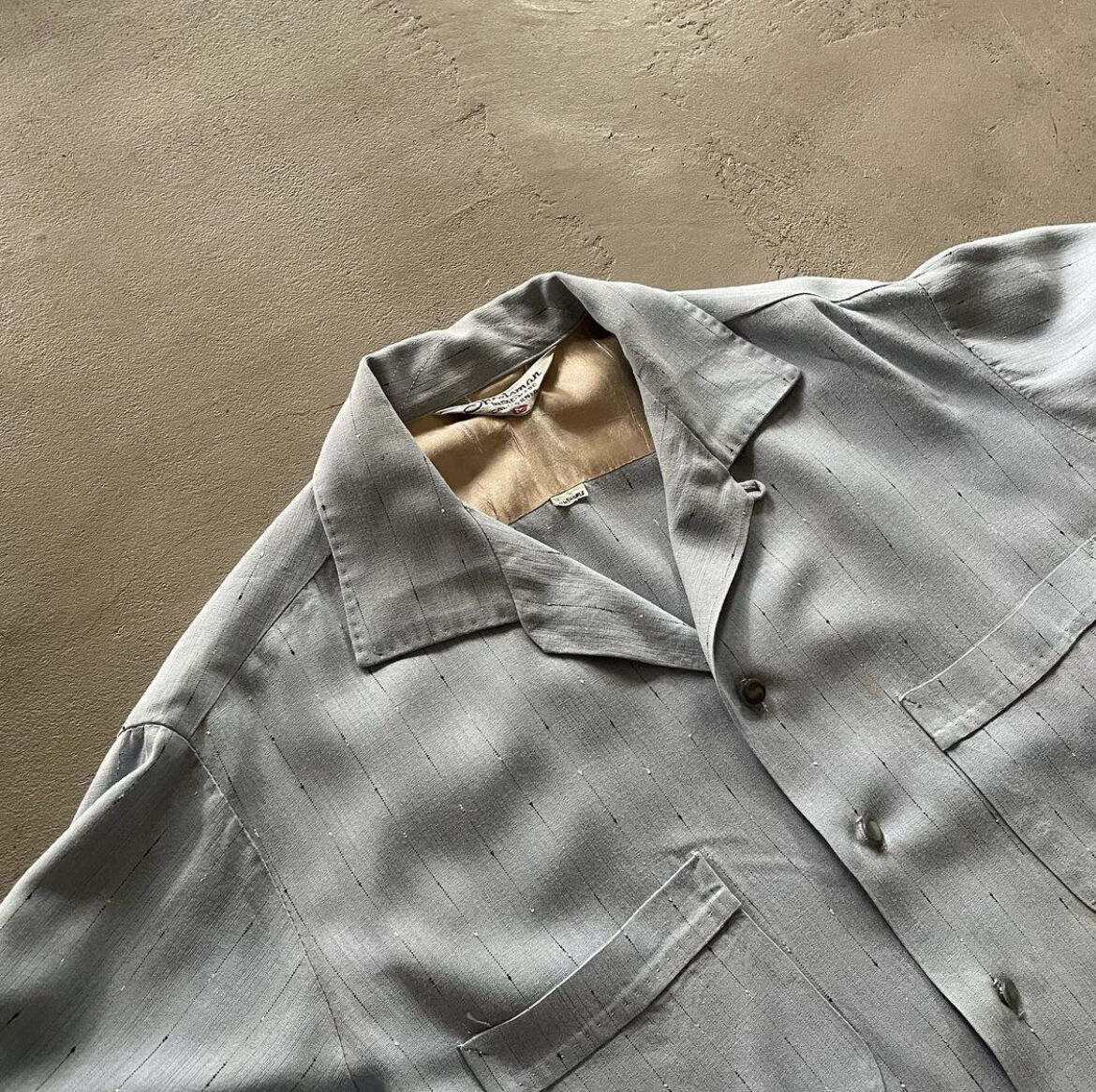 50s Sportsman Rayon Gabardine shirt カスリ柄