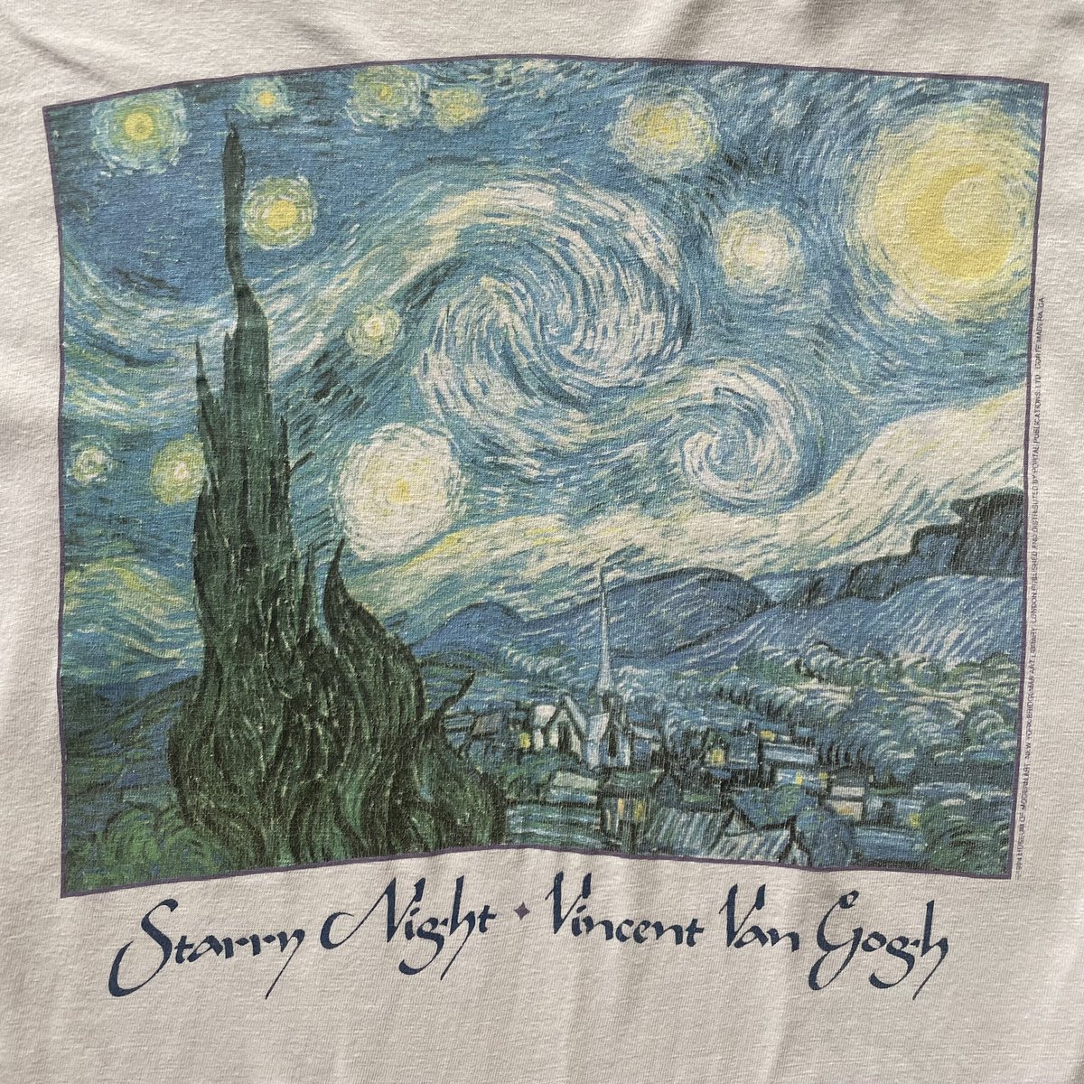 90s Van gogh ″The starry night″ art print tee |