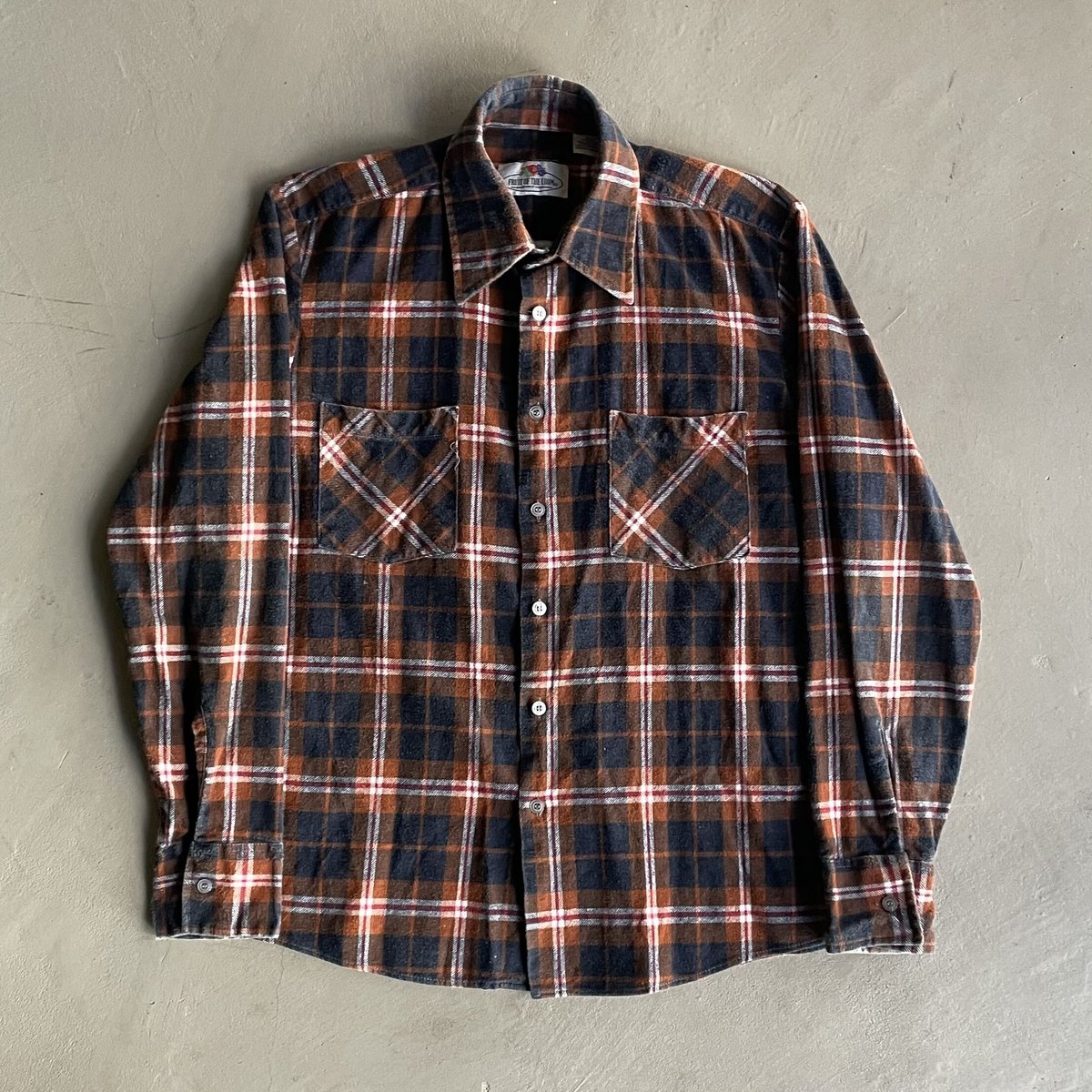 70s~ Fruit of the loom check pattern print flan