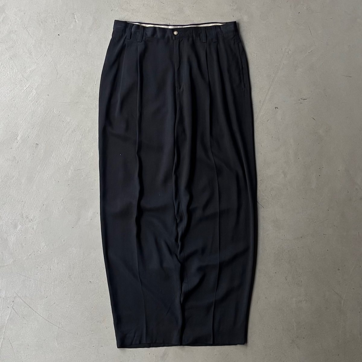 90s  Bahama スラックス シルク ビンテージ 黒 usa 90s~ Tommy bahama silk slacks “Black” | sui & s