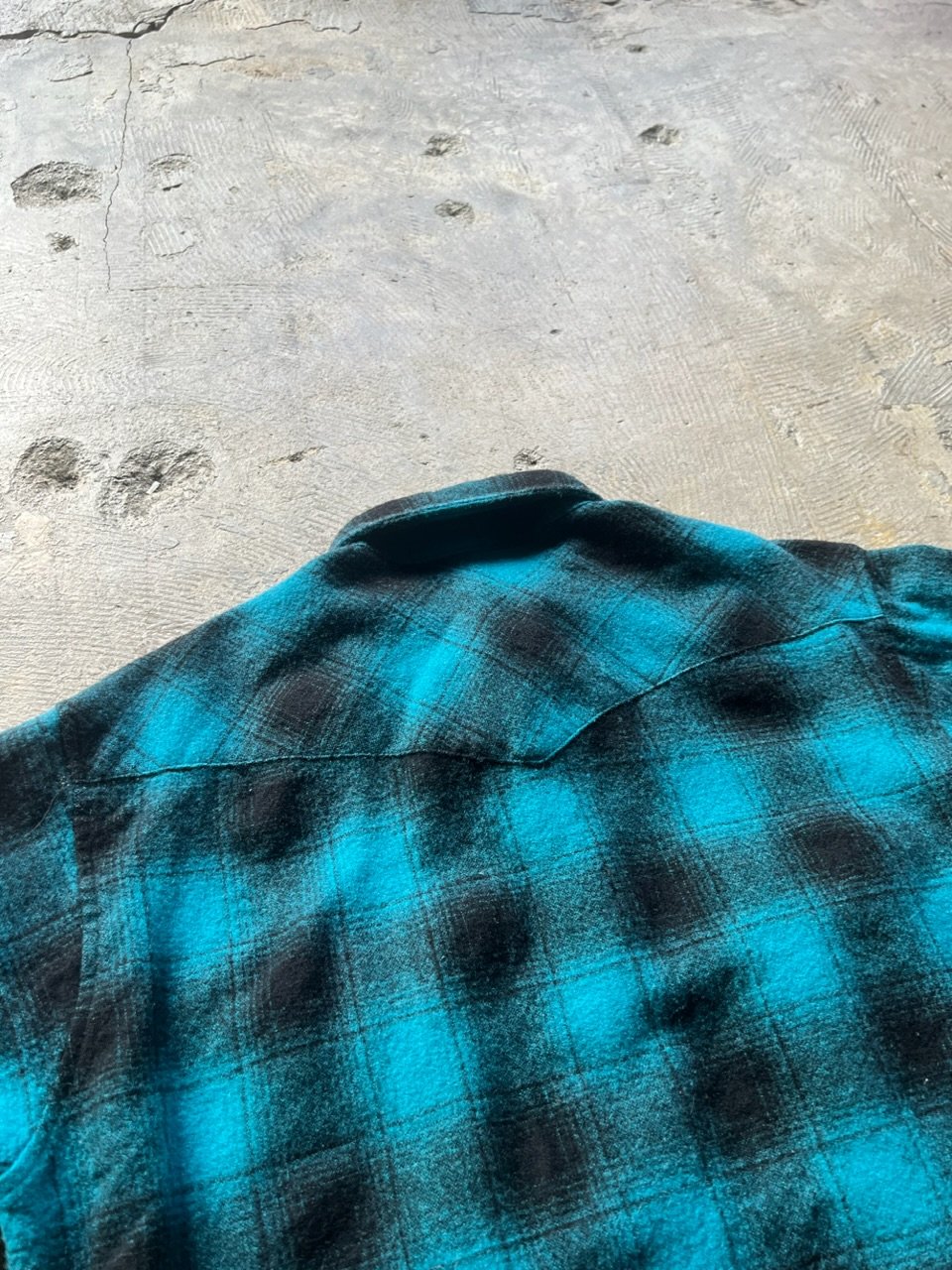 70s pendleton western ombre check shirt