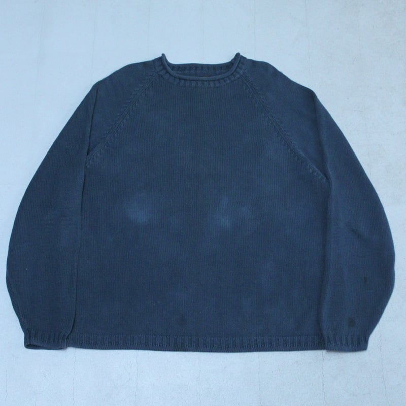 トップス 80s Eddie Bauer cotton knit Vintage Eddie Bauer Knit Sweater mens Extra Large Cream