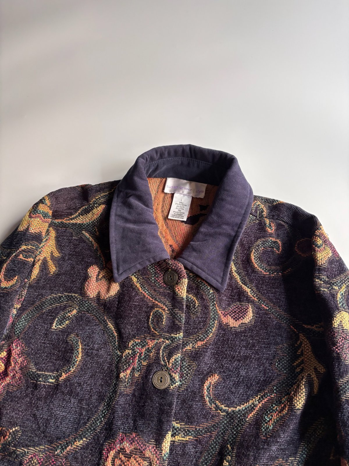 90's~ Floral pattern jacquard jacket | sui & shara
