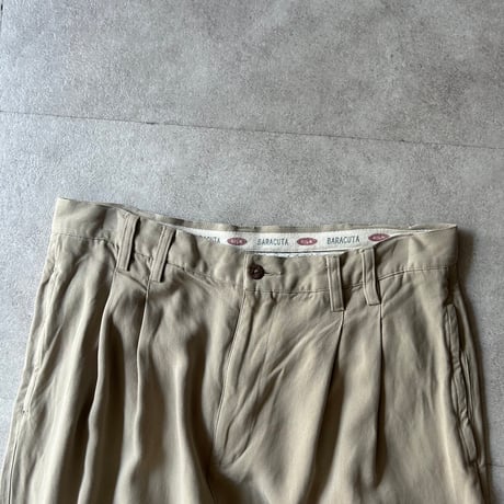“BARACUTA” silk 2tuck slacks
