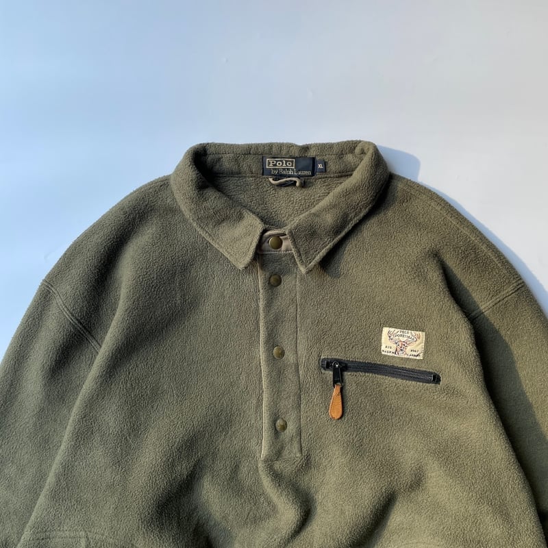 90s Ralph Lauren fleece polo shirt | sui & shara