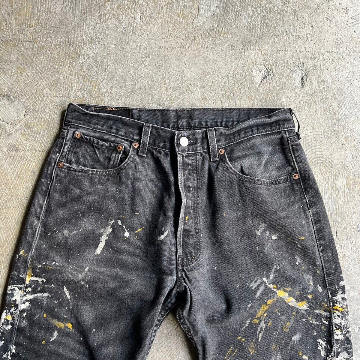 14475 Levi’s 501 ペイント ビーズ ジーンズ デニム LEVI'S(R)/リーバイス(R) 別注 501(R) Selvedge Paint Splatters