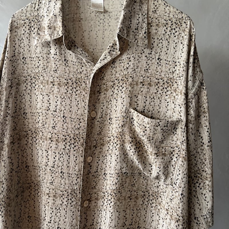 90s Perry ellis leaf pattern silk shirt | sui &