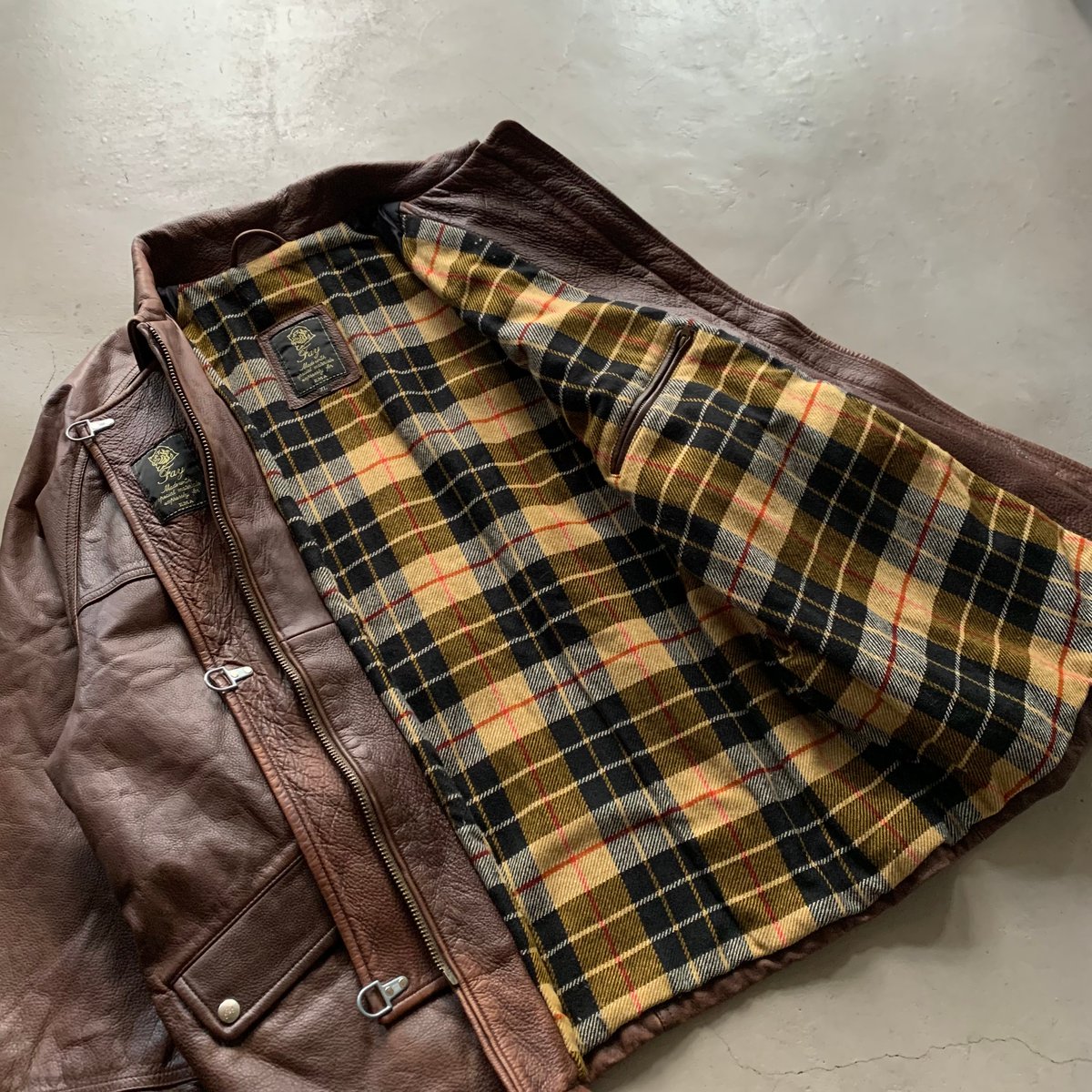 90s Fay leather fire man jacket | sui & shara 90s Fay leather fire man jacket | sui & shara