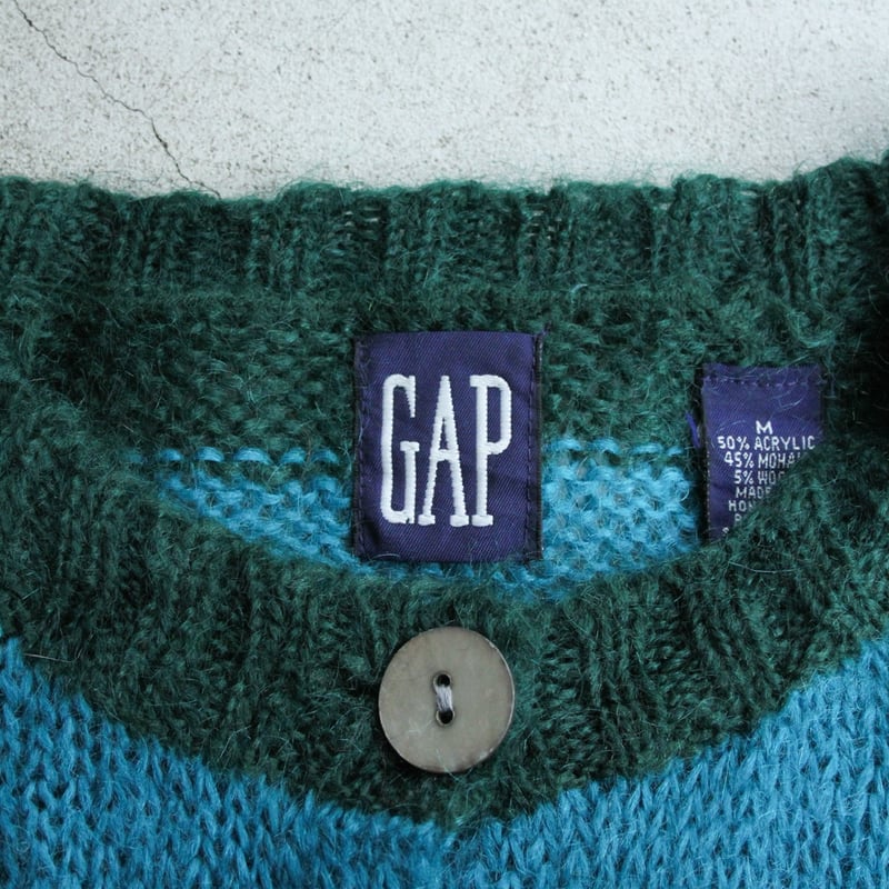 90s GAP stripe design mohair knit cardigan | su