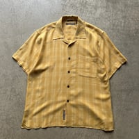 60s BRENT wool plaid open collar shirt made in