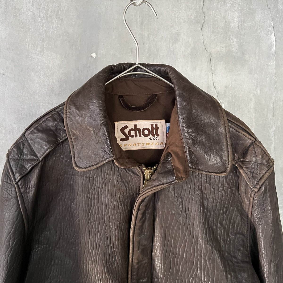schott レザージャケット A-2 オイルドカウハイド 131 Schott 高級本革 カウハイド オイル レザージャケット 関税込み