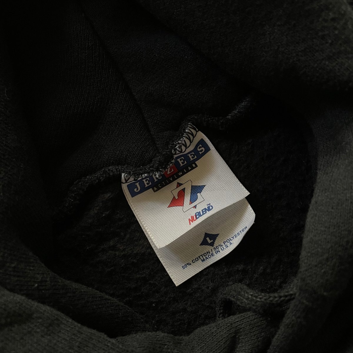 90s Jerzees blank sweat hoodie ″Black″ | sui & 