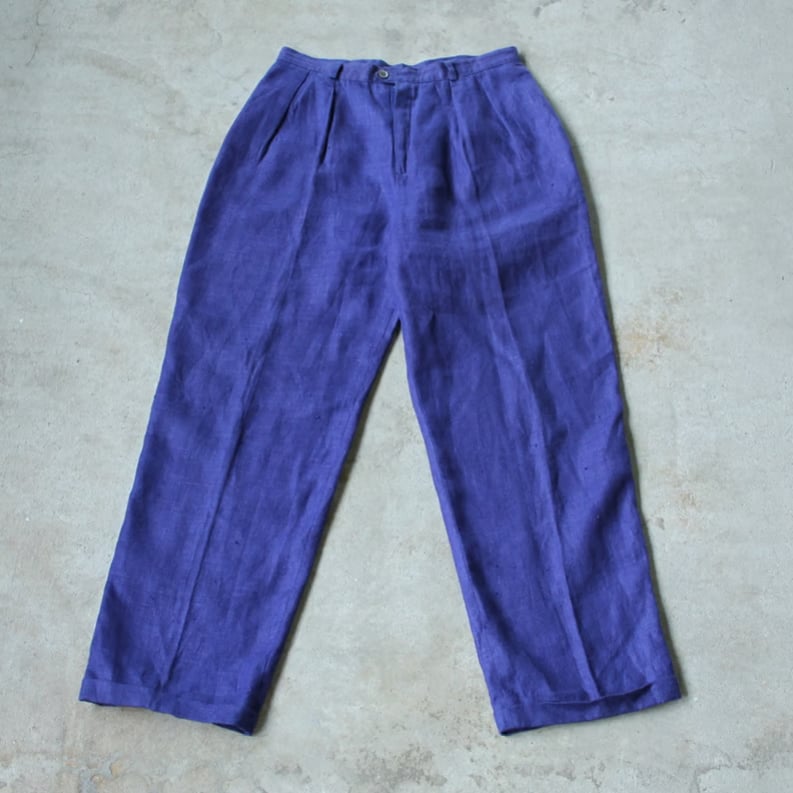 80s JONES NEW YORK USA製 リネンスラックス 2タック