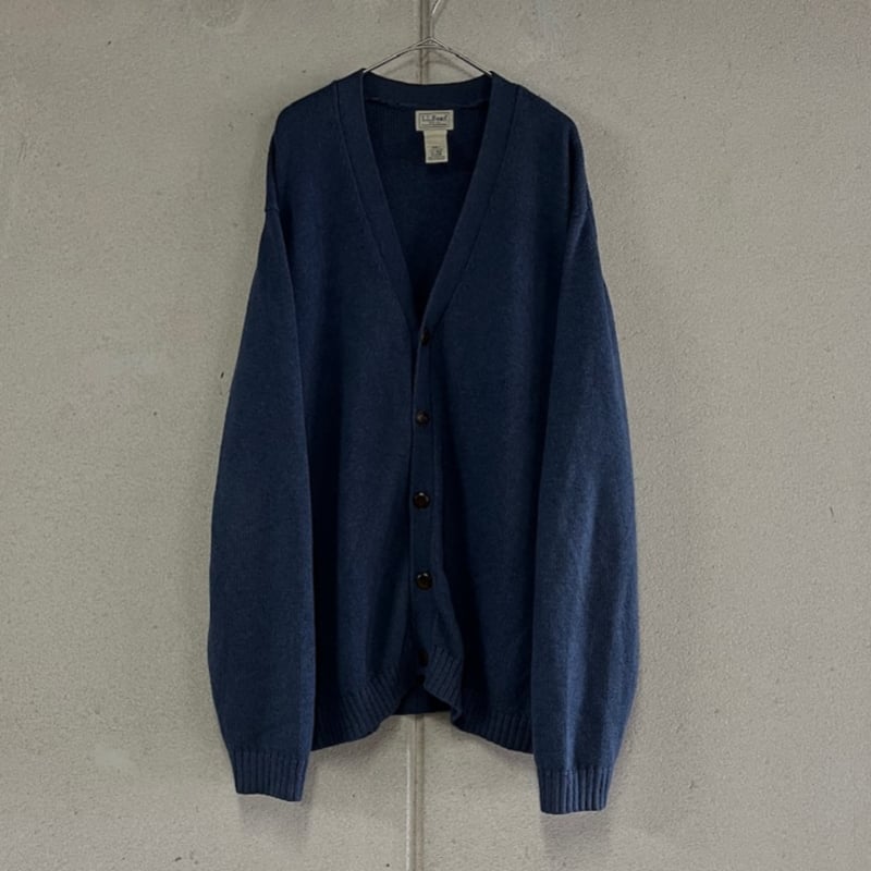 00年代　エルエルビーン　コットン　カーディガン　ネイビー　古着 00年代 エルエルビーン コットン カーディガン ネイビー 古着