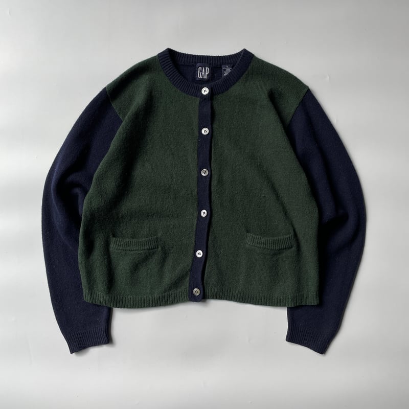 ［即購入可］80-90’s old gap カーディガン（100%ウール） 90's OLD GAP ローゲージニットカーディガン ウール×コットン混紡