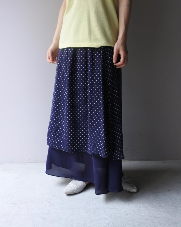 90s Polca dot pattern layered design skirt