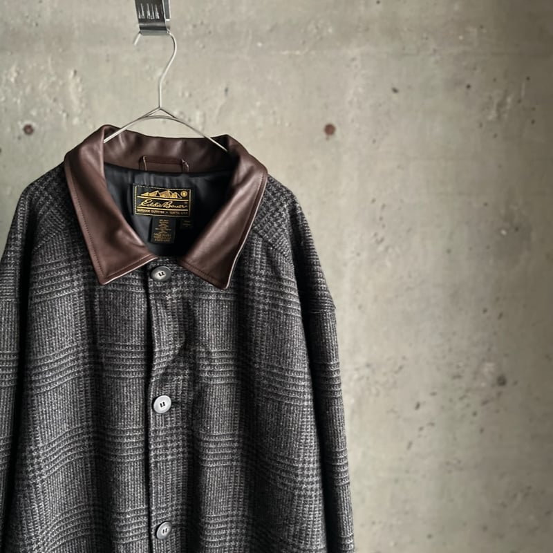 80s Eddie Bauer check pattern wool long coat | 80s Eddie Bauer check pattern wool long coat |