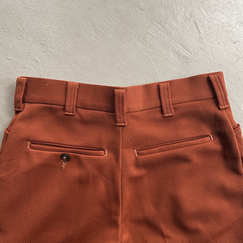 70s ポリエステル フレアパンツ   ビンテージ ブラウン　茶色 70s Day's sportswear polyester flare pants | su