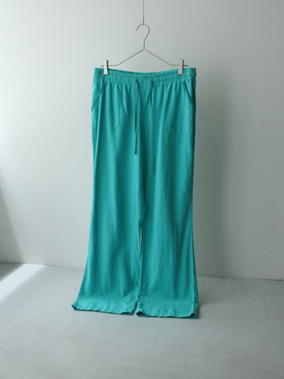 00s Linen wide silhouette easy pants