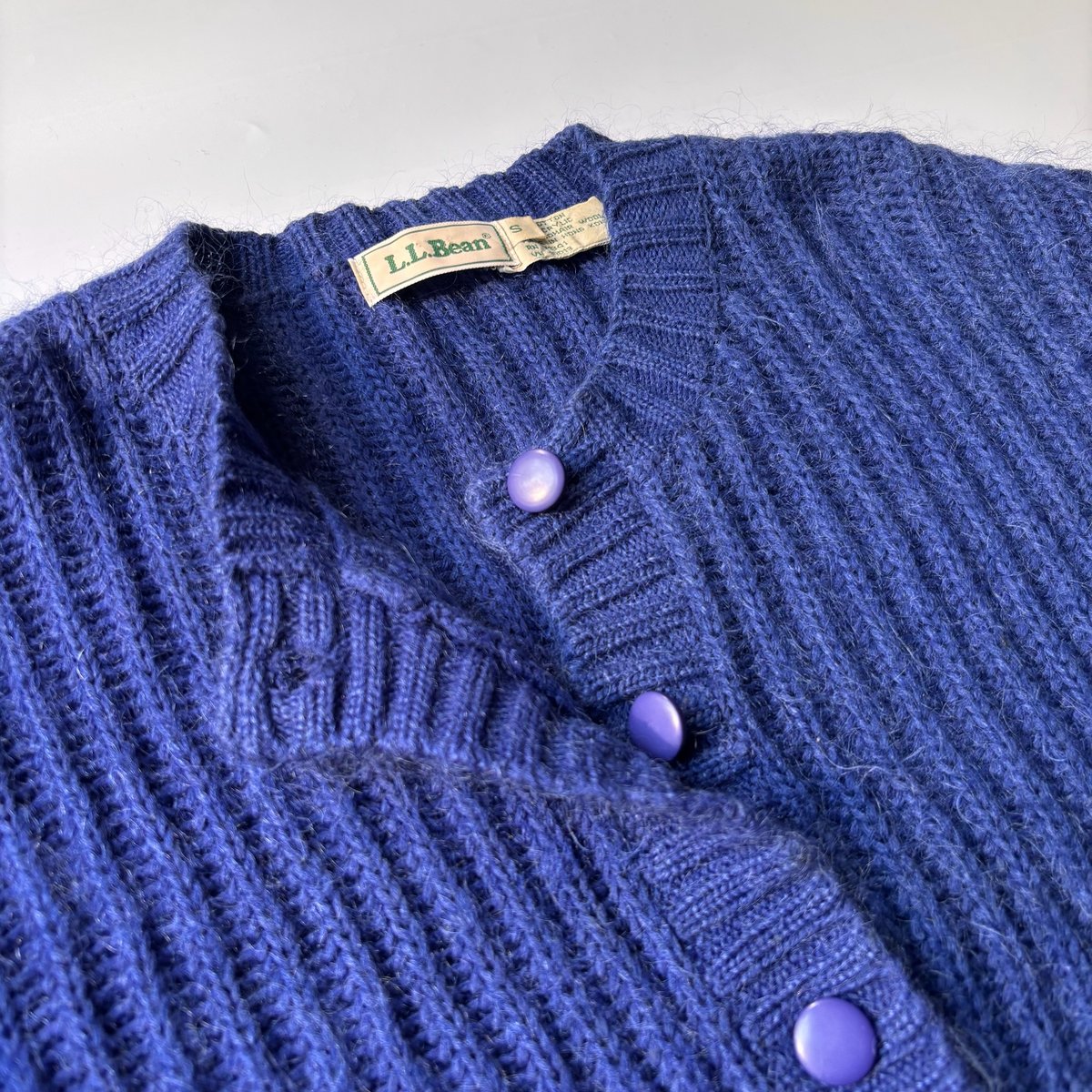 90s L.L.Bean cotton/mohair knit cardigan | sui