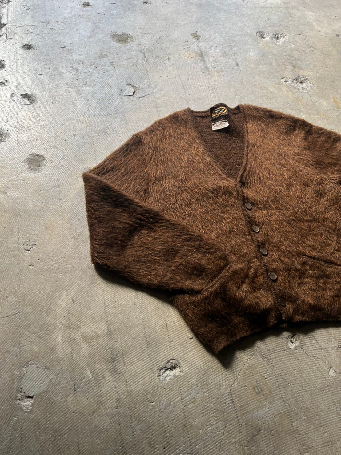 60s Shaggy man mohair shaggy knit cardigan | su