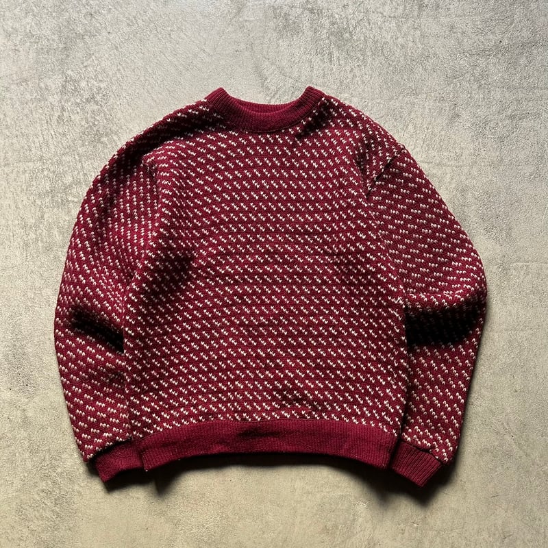 80s L.L.Bean birds eye knit sweater made in Nor