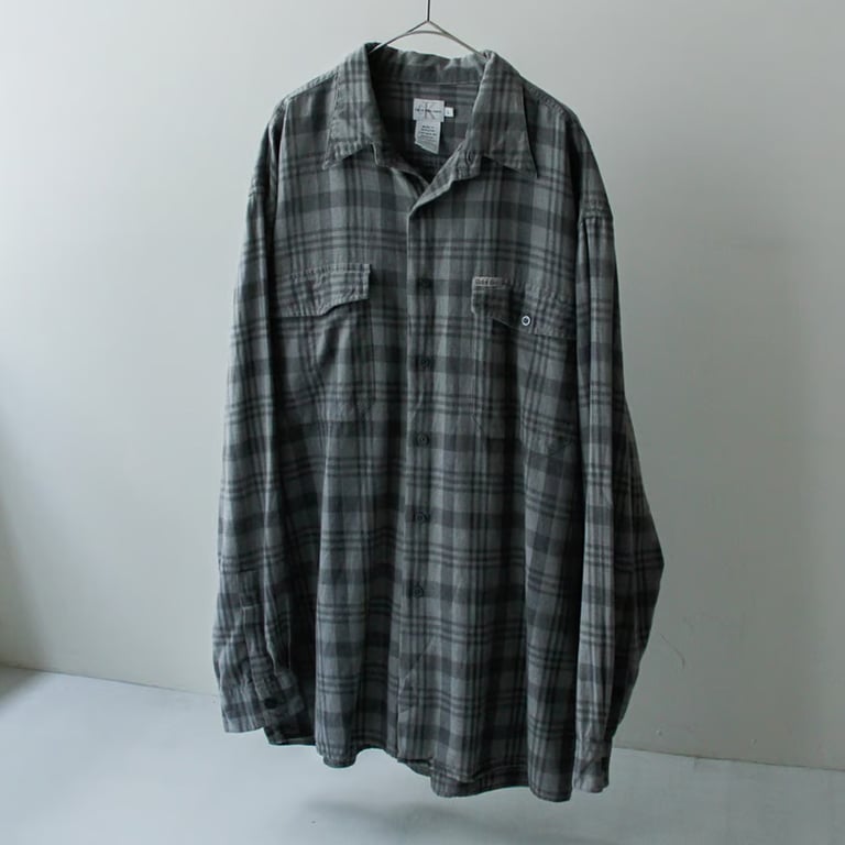 90s Calvin klein jeans cotton plaid pattern shirt｜カルバンクライン
