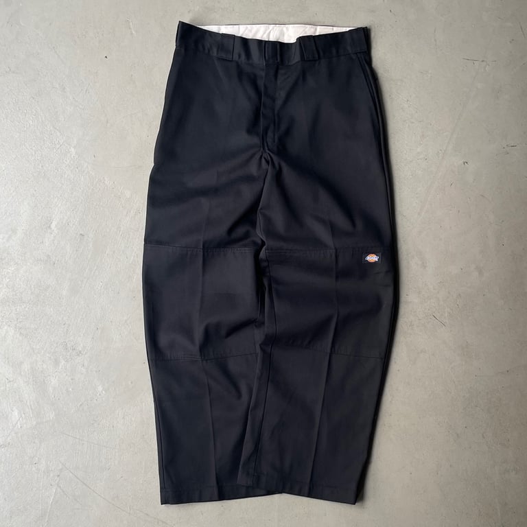 00s Dickies  double knee work pants ″Black″｜ディッキーズ