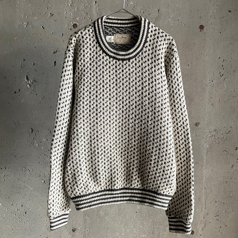 L.L. Bean birds eye knit 80s バーズアイ Vintage LL Bean Norwegian BirdsEye Crew Neck Wool Blend