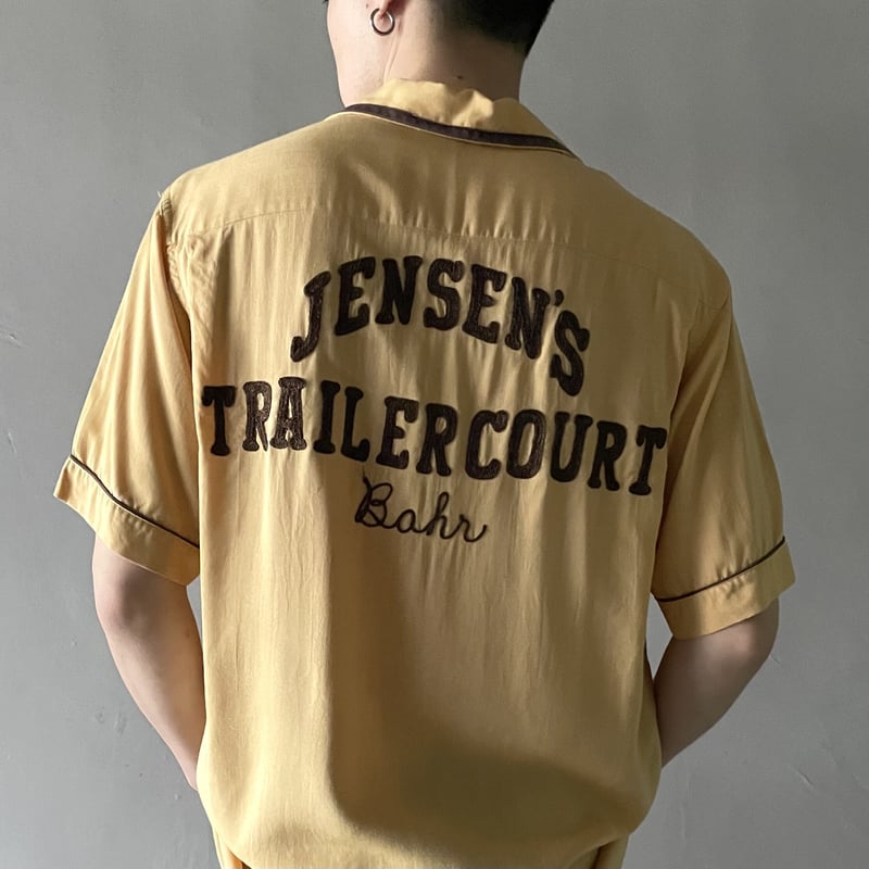 ウェア・シャツ Crown Prince 50's Bowling Shirt Vintage Crown Prince Light Blue Chainstitched Bowling Shirt