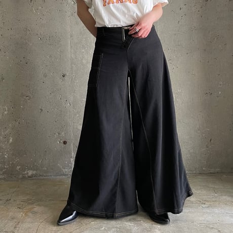 ~90’s Belted design wide flare pants