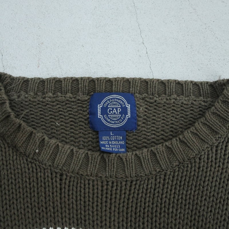80s Gap stripe pattern cotton knit sweater | su
