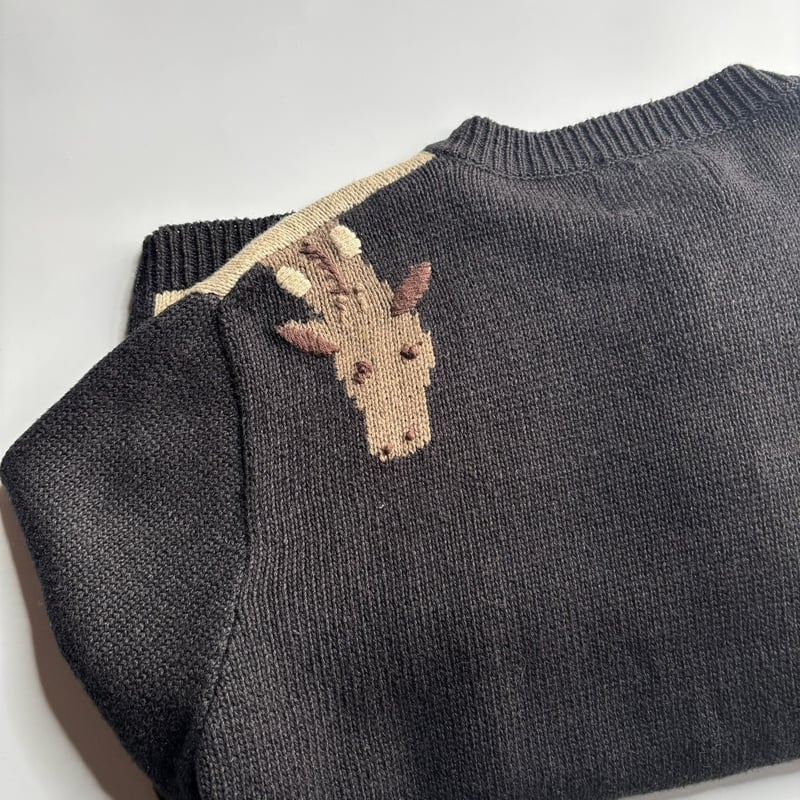 90's “giraffe pattern” hand knit cardigan | sui