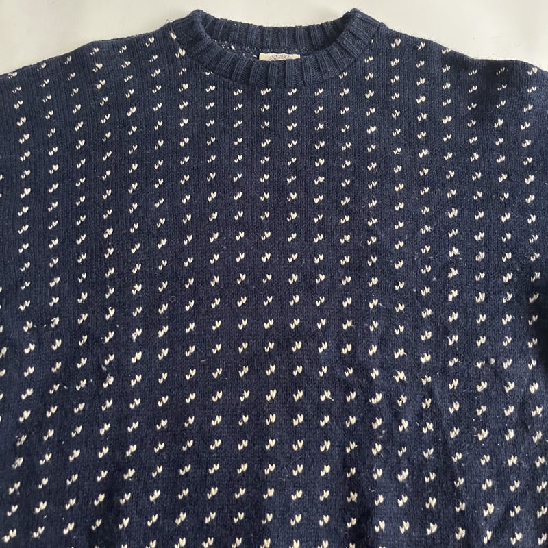 80s ISLESBORO KNITWEAR Birds eye wool knit swea