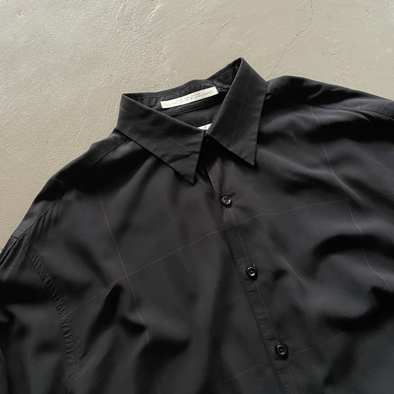 90s Perry ellis plaid rayon shirt ″Black″ | sui