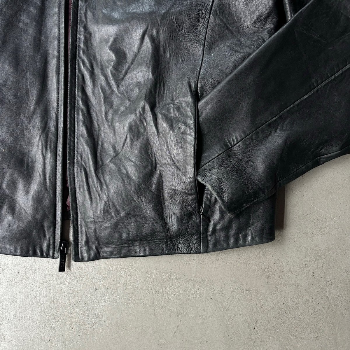 00s' WILSONS 黒レザージャケット XL 00s Wilsons leather raglan sleeve leather jack