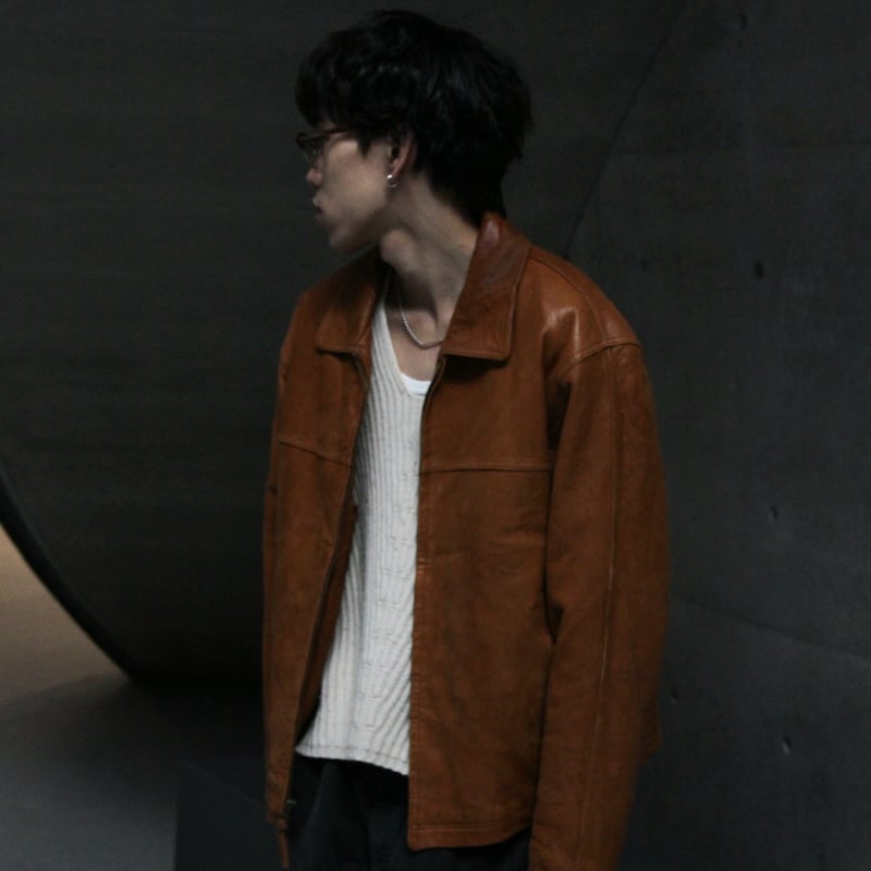 90s Zip up design leather jacket | sui & shara